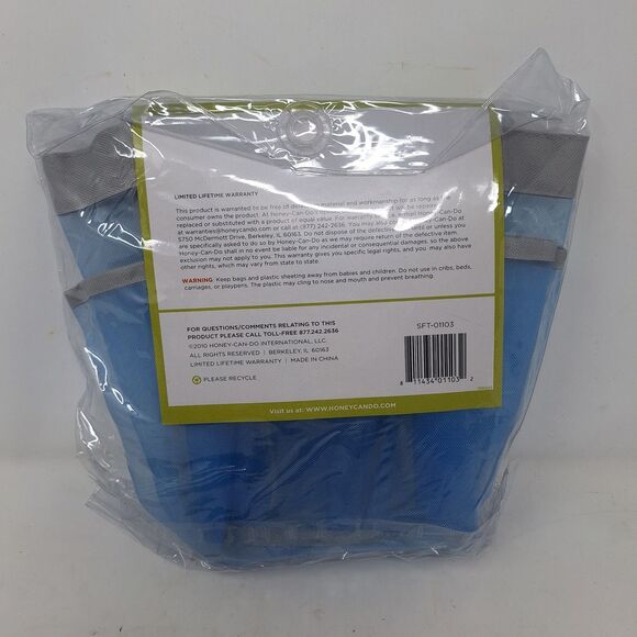 HoneyCanDo Quick Dry Shower Caddy Blue Mesh Toiletry Tote Bag Storage Pockets - Picture 4 of 5